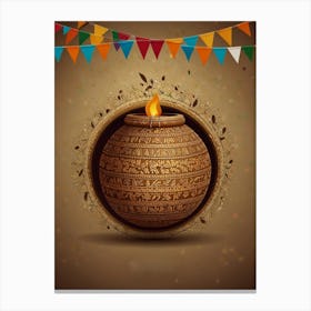 Diwali Greeting Card 6 Canvas Print