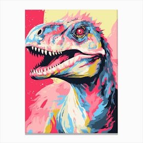 Colourful Dinosaur Deinonychus 2 Canvas Print