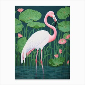 Ohara Koson Inspired Bird Painting Flamingo 3 Canvas Print