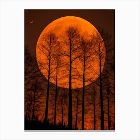 Full Moon Over Trees 1 Canvas Print