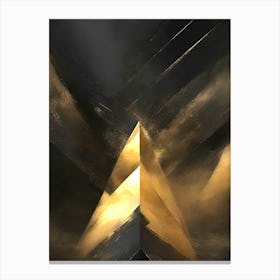 Modern Abstract Black&Gold Canvas Print