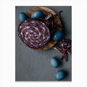 Blue Cabbage And Eggs 2 Canvas Print