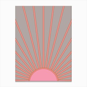 Sunshine Grey And Pink Canvas Print
