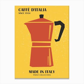 Coffee retro art print, Italy, Vintage poster , Bar, Kitchen Canvas Print