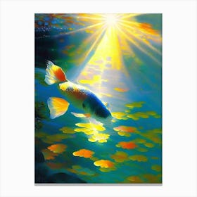 Asagi Koi Fish Monet Style Classic Painting Canvas Print