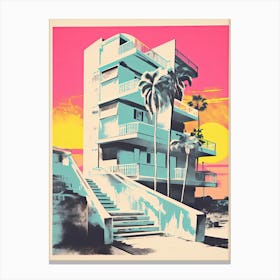Bondi Beach In Risograph Style 2 Canvas Print