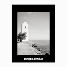 Poster Of Paphos, Cyprus, Mediterranean Black And White Photography Analogue 4 Canvas Print