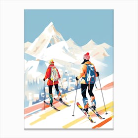 Chamonix Mont Blanc   France, Ski Resort Illustration 1 Canvas Print