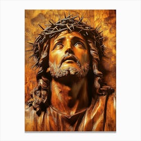 Jesus With Crown Of Thorns Canvas Print