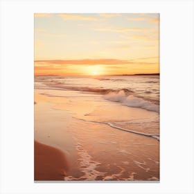 Beadnell Bay Beach Northumberland At Sunset 4 Canvas Print