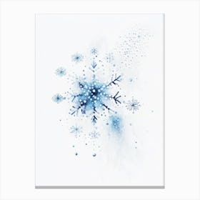 Diamond Dust, Snowflakes, Minimalist Watercolour 2 Canvas Print