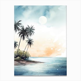 Watercolour Of Ka Anapali Beach   Maui Hawaii Usa 0 Canvas Print