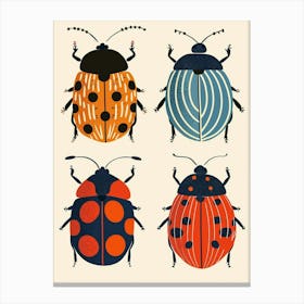 Colourful Insect Illustration Ladybug 32 Canvas Print