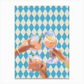 Cocktail Cheers Retro Vibes Canvas Print