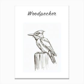 B&W Woodpecker Poster Canvas Print
