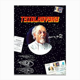 Tsiolkovsky: Gagarin space art — Soviet space art [Sovietwave] Canvas Print