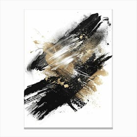 Abstract Black And Gold Painting 25 Canvas Print