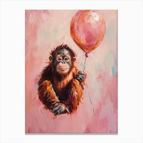 Cute Orangutan 4 With Balloon Canvas Print