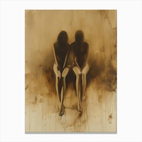 Two Women Sitting 2 Canvas Print