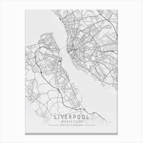 Liverpool Merseyside United Kingdom Map Prints Canvas Print