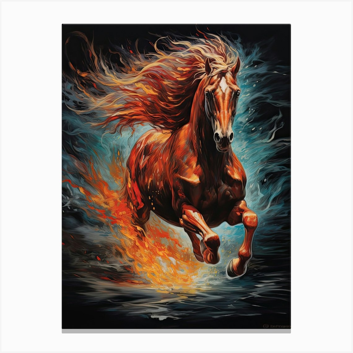 horse painting on canvas