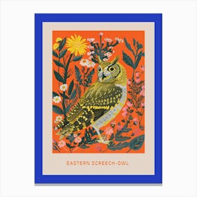 Spring Birds Poster Eastern Screech Owl 2 Canvas Print