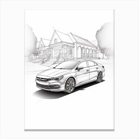 Honda Civic Line Drawing 3 Canvas Print