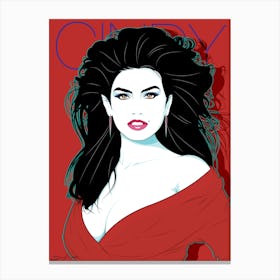 Cindy in Red - Retro 80s Style Canvas Print