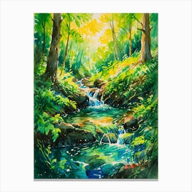 Stream In The Forest 4 Canvas Print