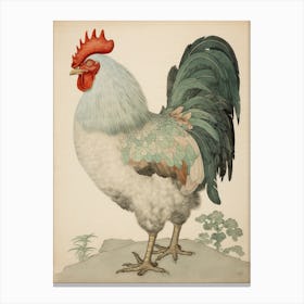 Ohara Koson Inspired Bird Painting Chicken 3 Canvas Print