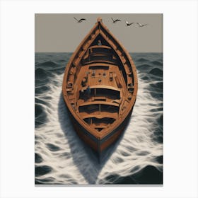 Boat In The Sea Canvas Print