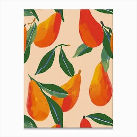 Tropical Fruit Pattern Illustration 6 Canvas Print