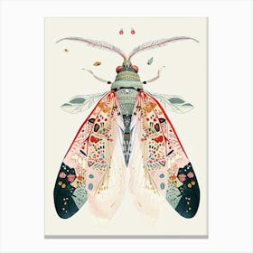 Colourful Insect Illustration Lacewing 12 Canvas Print