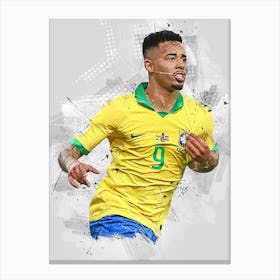 Gabriel Jesus Celebration Brazil Canvas Print