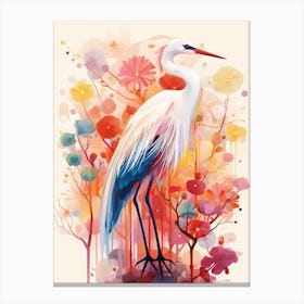 Bird Painting Collage Egret 2 Canvas Print