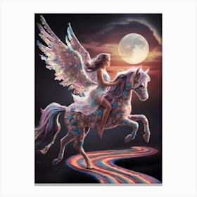 Angel On A Horse Canvas Print