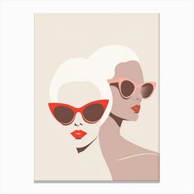 Two Women In Sunglasses 13 Canvas Print