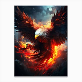 Eagle In Flames 1 Canvas Print