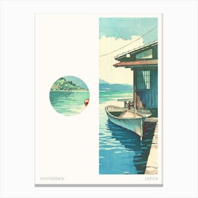 Naoshima Japan 4 Cut Out Travel Poster Canvas Print