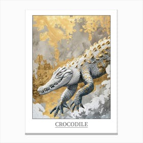 Crocodile Precisionist Illustration 1 Poster Canvas Print