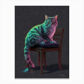 Cat On A Chair Canvas Print