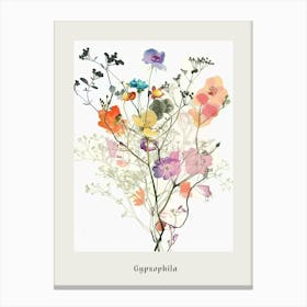 Gypsophila 3 Collage Flower Bouquet Poster Canvas Print