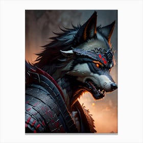 Wolf In Armor Canvas Print
