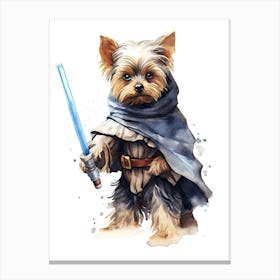 Yorkshire Terrier Dog As A Jedi 2 Canvas Print