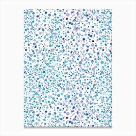 Fireflies Dots Blue Canvas Print