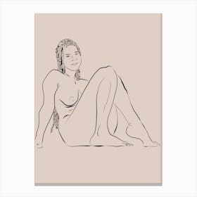 Content - Nude Line Art Canvas Print