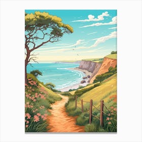 The South West Coast Path England 3 Hike Illustration Canvas Print