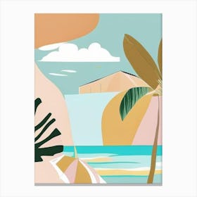 Great Exuma Bahamas Muted Pastel Tropical Destination Canvas Print