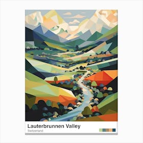 Mountains And Valley   Geometric Vector Illustration 0 Poster Canvas Print