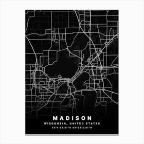 Madison Wisconsin USA Black Map Leinwandbilder